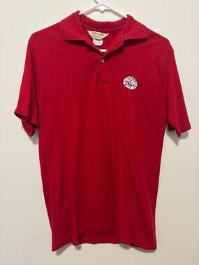 Vintage Philadelphia 76ers NBA Logo 7 Inc. Red Polo Shirt